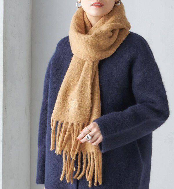 SHIPS for women「刺繍 モへヤ ミックス マフラー」|マフラー|キャメル