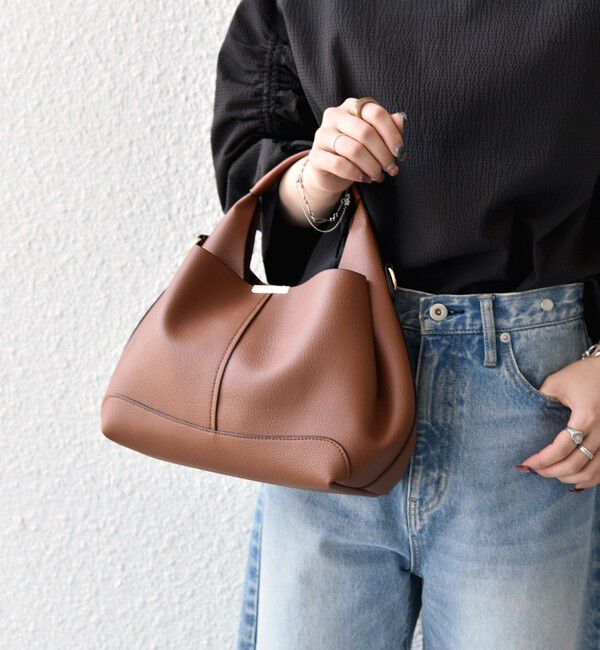 SHIPS any「《一部追加予約》SHIPS any: ゴールド プレート ワンハンドル 2WAY バッグ」|ショルダー・メッセンジャー|