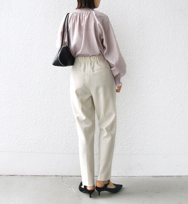 SHIPS for women「〈洗濯機可能〉シャーリング ネック 長袖 ブラウス」|シャツ・ブラウス|