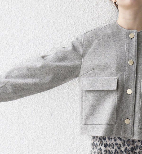 SHIPS any「SHIPS any: エア ニードル ポケット コンパクト ノーカラー ジャケット」|ノーカラージャケット|