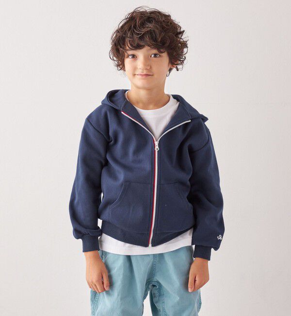 SHIPS any「SHIPS any:〈洗濯機可能〉ワンポイント 刺繍 ポンチ ジップ パーカー <KIDS>◇」|パーカー|