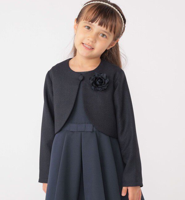 SHIPS KIDS「SHIPS KIDS:110～130cm / セレモニー ボレロジャケット コサージュ付き」|ボレロ|