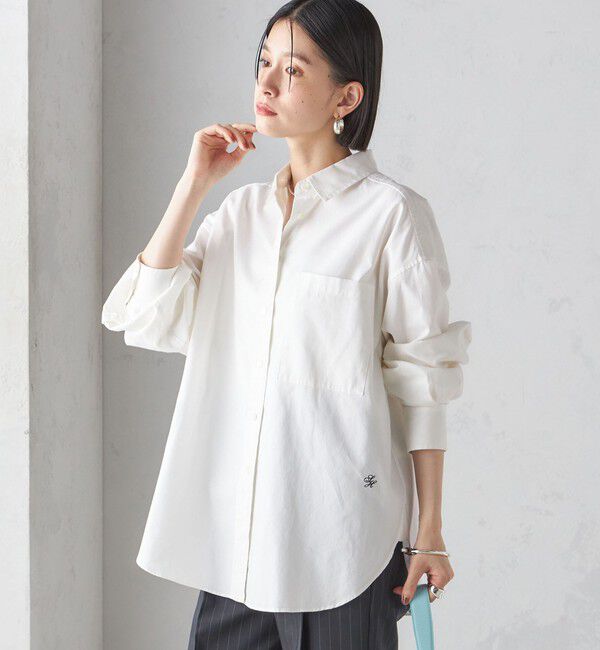 SHIPS for women「〈洗濯機可能〉ピン オックス 刺繍 シャツ」|シャツ・ブラウス|