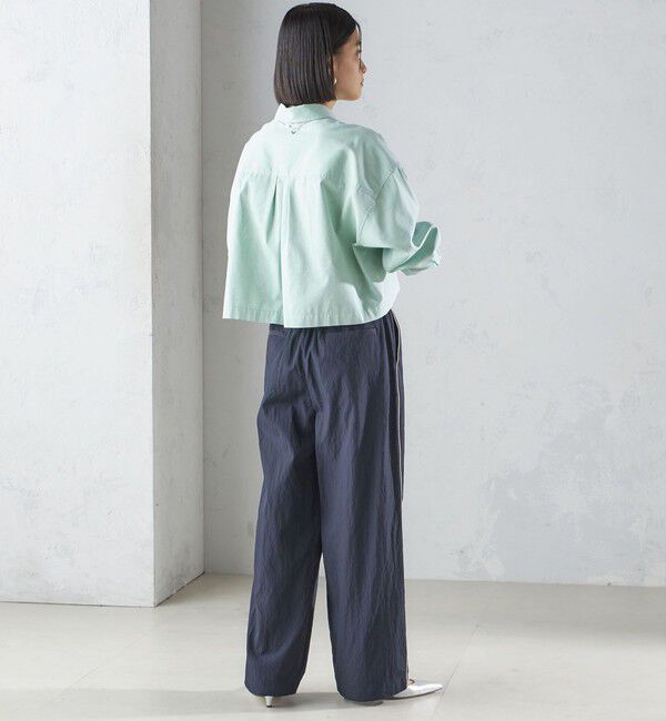 SHIPS for women「〈洗濯機可能〉ピン オックス 刺繍 クロップド シャツ」|シャツ・ブラウス|