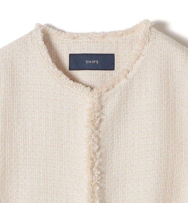 SHIPS for women「スラブ ツイード ロング ジレ（セレモニー対応可）」|ベスト・ジレ|