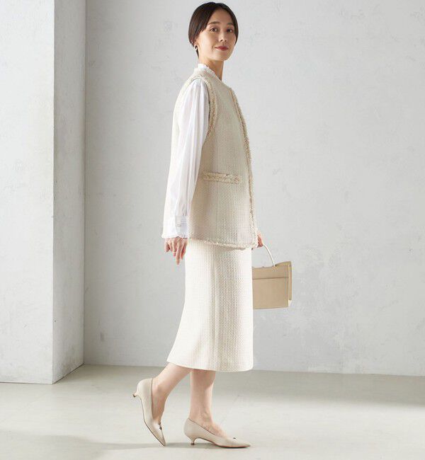 SHIPS for women「スラブ ツイード ロング ジレ（セレモニー対応可）」|ベスト・ジレ|
