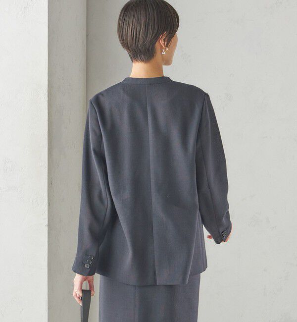 SHIPS for women「〈手洗い可能〉Asami 麻調合繊 カラーレス ジャケット」|ノーカラージャケット|