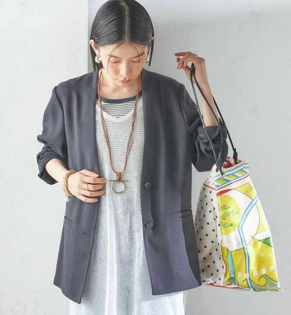 SHIPS for women「〈手洗い可能〉Asami 麻調合繊 カラーレス ジャケット」|ノーカラージャケット|