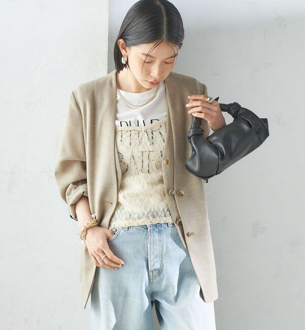 SHIPS for women「〈手洗い可能〉Asami 麻調合繊 カラーレス ジャケット」|ノーカラージャケット|