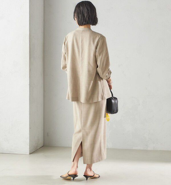 SHIPS for women「〈手洗い可能〉Asami 麻調合繊 カラーレス ジャケット」|ノーカラージャケット|