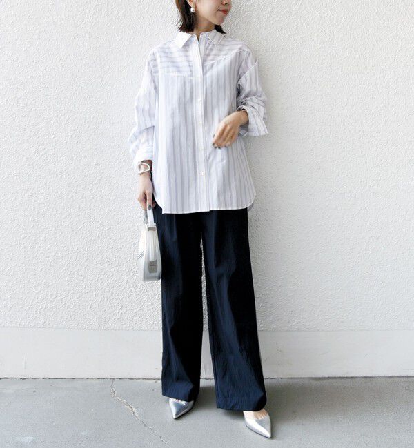 SHIPS for women「【WEB限定】〈洗濯機可能〉アシンメトリー ストライプ シャツ」|シャツ・ブラウス|