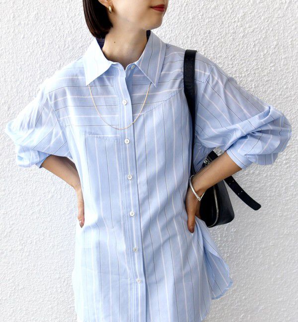 SHIPS for women「【WEB限定】〈洗濯機可能〉アシンメトリー ストライプ シャツ」|シャツ・ブラウス|