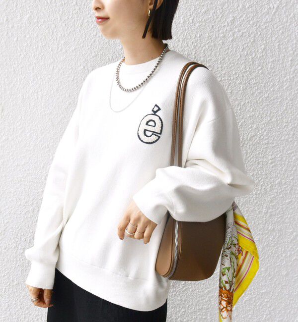 SHIPS for women「〈手洗い可能〉ロゴ ワッペン ロング スリーブ プルオーバー」|ニット・セーター|