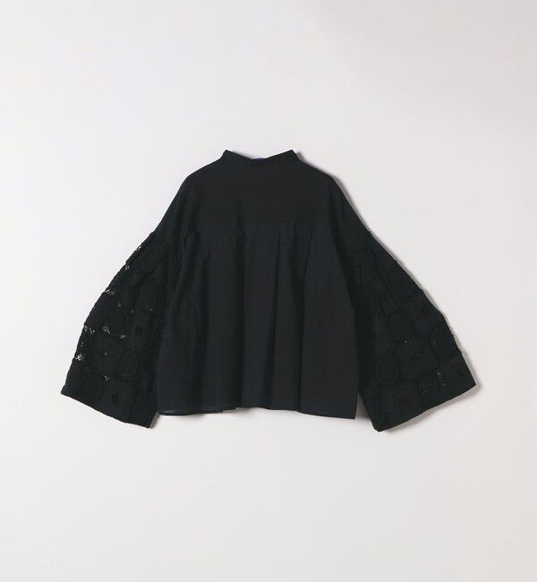 SHIPS any「SHIPS any:〈手洗い可能〉パッチワーク レース スリーブ バンドカラー シャツ」|シャツ・ブラウス|