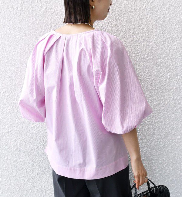 SHIPS for women「〈手洗い可能〉ストライプ バルーン ブラウス」|シャツ・ブラウス|