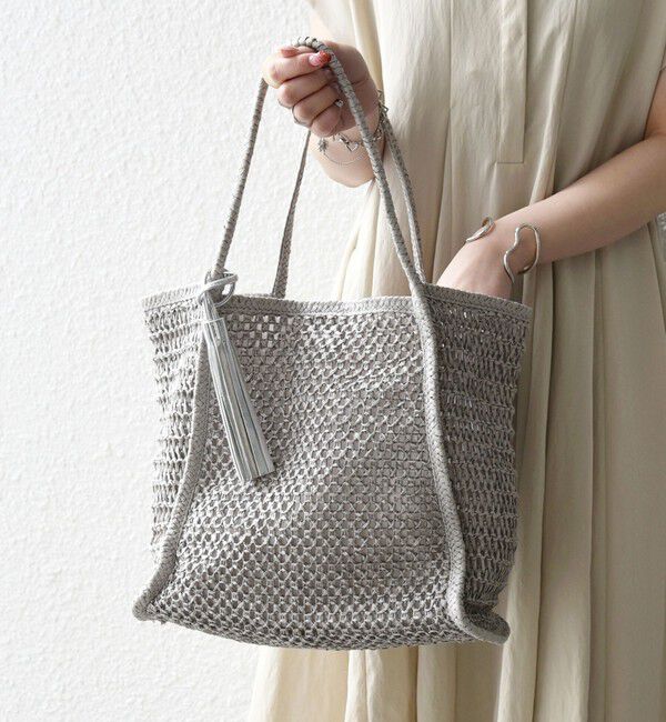 SHIPS any「SHIPS any: タッセル 透かし編み ペーパー トート バッグ」|トートバッグ|