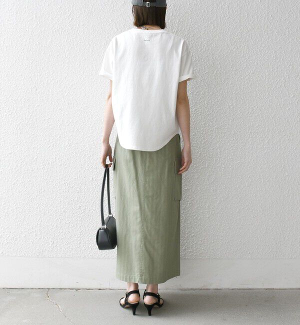 SHIPS any「【WEB限定/SHIPS any別注】THE KNiTS:〈洗濯機可能〉ラウンドヘム プリント ショート TEE」|Tシャツ・カットソー|