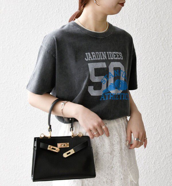 SHIPS any「【WEB限定/SHIPS any別注】THE KNiTS:〈洗濯機可能〉ラウンドヘム プリント ショート TEE」|Tシャツ・カットソー|