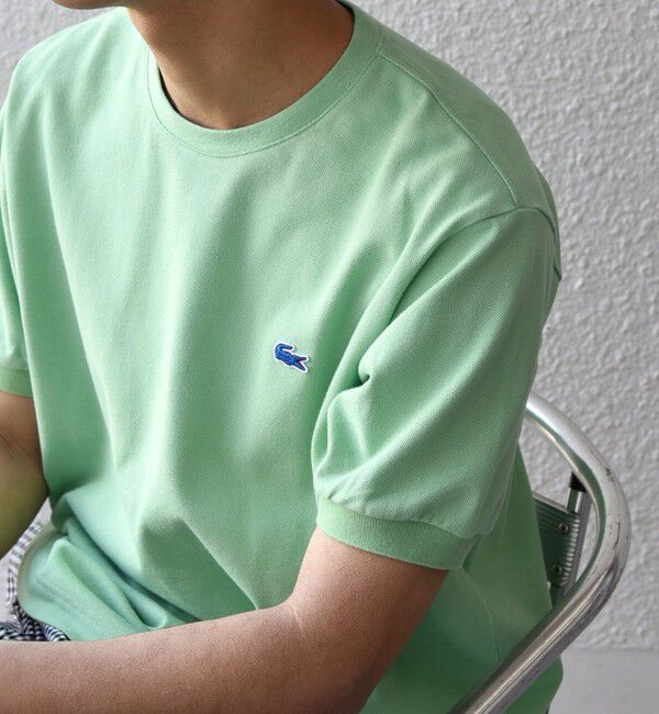 SHIPS any「【SHIPS any別注】LACOSTE: ワンポイント ロゴ ピケ クルーネック Tシャツ 25SS◇」|Tシャツ・カットソー|ライトグリーン