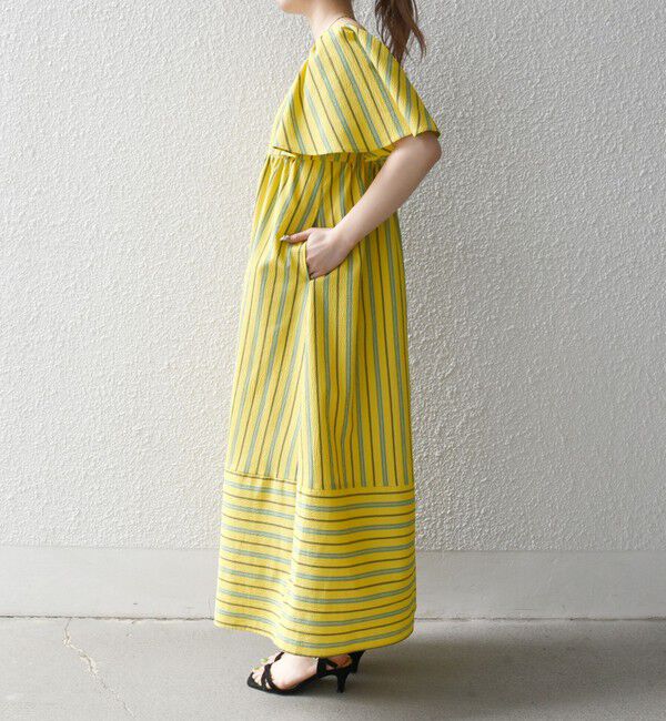 SHIPS any「SHIPS any:〈洗濯機可能〉ミニサッカー スクエアネック フレア ワンピース」|ワンピース|