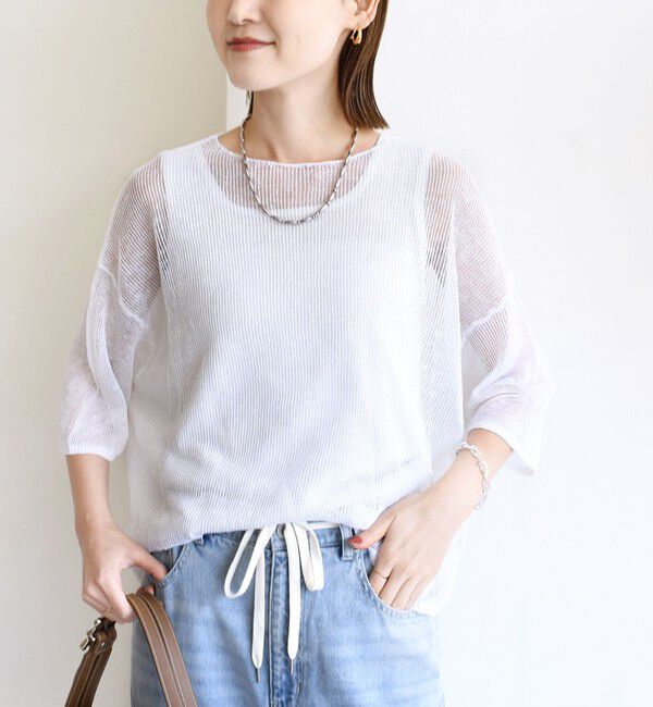 SHIPS for women「〈手洗い可能〉イタリアン シアー リネン プルオーバー」|ニット・セーター|