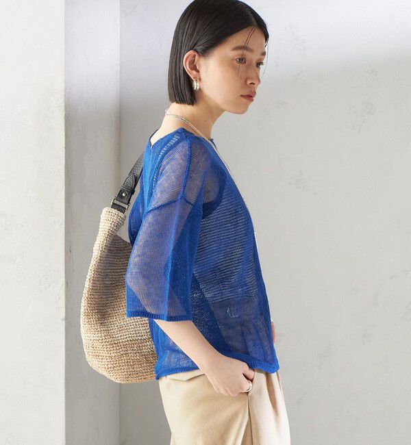 SHIPS for women「〈手洗い可能〉イタリアン シアー リネン プルオーバー」|ニット・セーター|