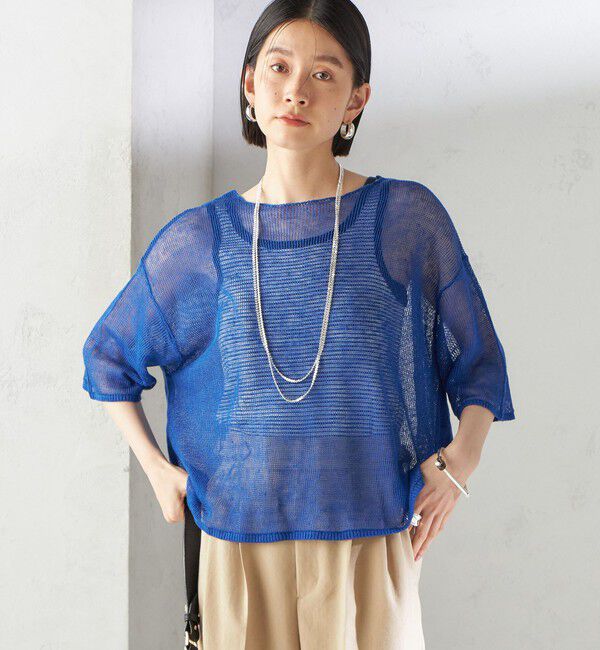 SHIPS for women「〈手洗い可能〉イタリアン シアー リネン プルオーバー」|ニット・セーター|