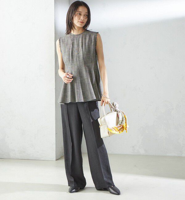 SHIPS for women「〈手洗い可能〉カラミ ペプラム ノースリーブ ブラウス」|シャツ・ブラウス|