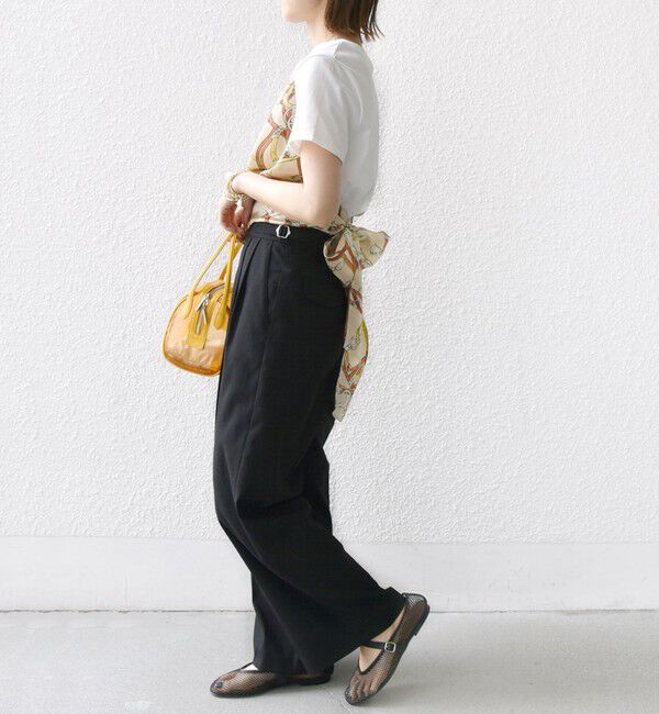 SHIPS for women「〈手洗い可能〉麻調 合繊 2タック ワイド パンツ 2」|その他|