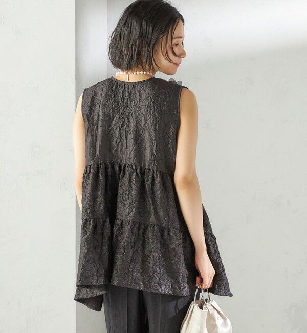 SHIPS for women「TORRAZZO DONNA:〈手洗い可能〉フラワー ティアード ブラウス」|シャツ・ブラウス|