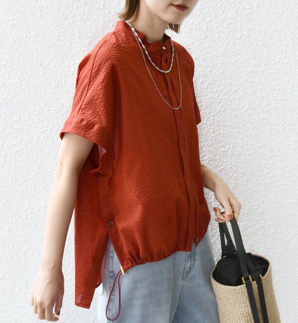 SHIPS for women「〈手洗い可能〉サッカー 裾 ドロスト ドルマン ブラウス 2」|シャツ・ブラウス|