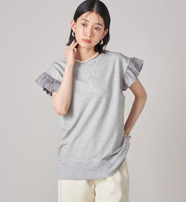 SHIPS for women「SHIPS NINE CASE:〈手洗い可能〉ミニ 裏毛 フリル カットソー」|Tシャツ・カットソー|