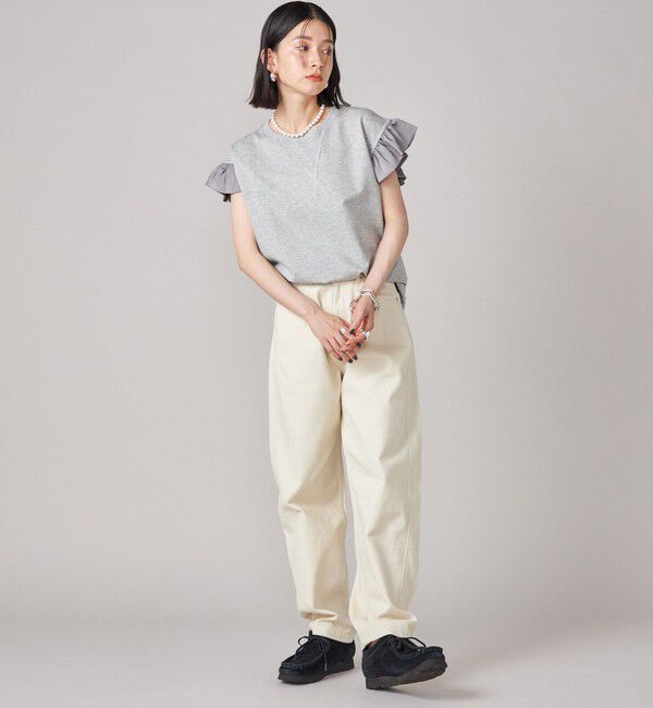 SHIPS for women「SHIPS NINE CASE:〈手洗い可能〉ミニ 裏毛 フリル カットソー」|Tシャツ・カットソー|