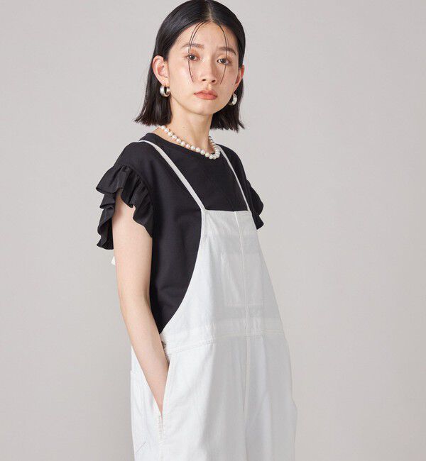 SHIPS for women「SHIPS NINE CASE:〈手洗い可能〉ミニ 裏毛 フリル カットソー」|Tシャツ・カットソー|