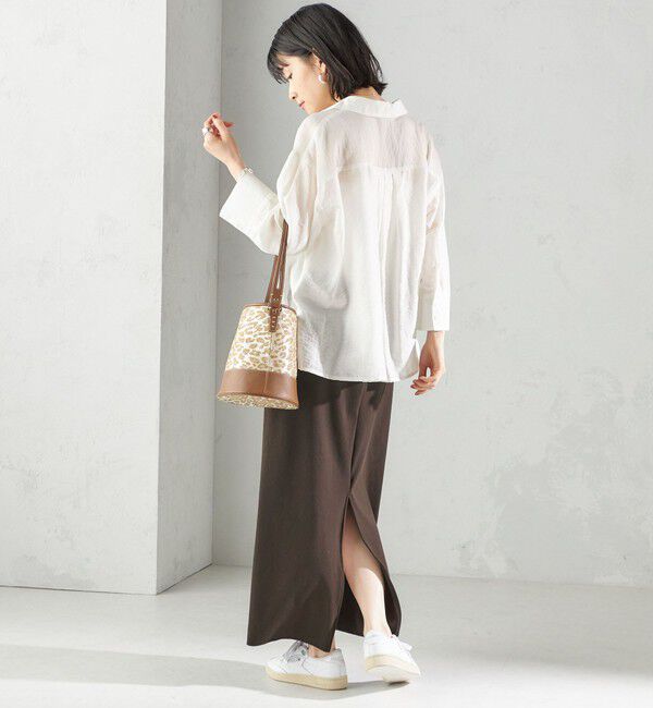 SHIPS for women「〈手洗い可能〉シアー シルク混 オープンカラー シャツ」|シャツ・ブラウス|