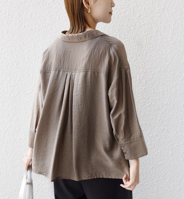 SHIPS for women「〈手洗い可能〉シアー シルク混 オープンカラー シャツ」|シャツ・ブラウス|