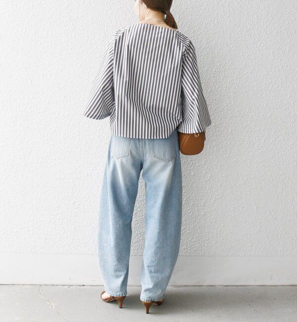 SHIPS any「SHIPS any:〈洗濯機可能〉REPREVE ボートネック フレアスリーブ ブラウス」|シャツ・ブラウス|