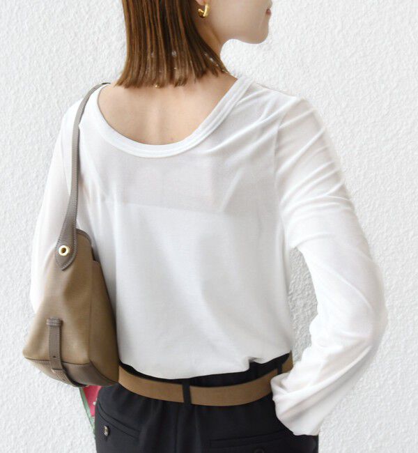 SHIPS for women「〈手洗い可能〉シアー トリコット  ポリエステル ベロア 前後2WAY ロングスリーブ」|Tシャツ・カットソー|