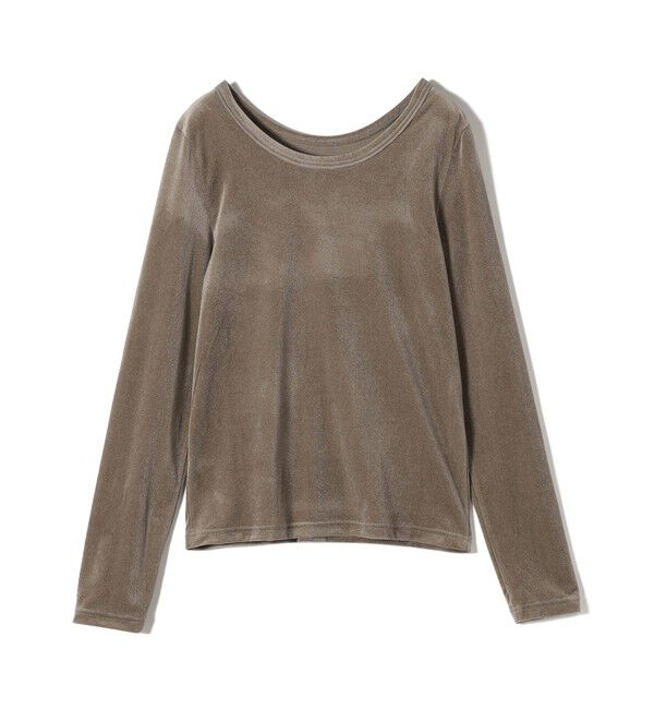 SHIPS for women「〈手洗い可能〉シアー トリコット  ポリエステル ベロア 前後2WAY ロングスリーブ」|Tシャツ・カットソー|