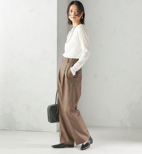 SHIPS for women「【SHIPS別注】miller: シアー ヘンリー ネック ロング スリーブ TEE」|Tシャツ・カットソー|