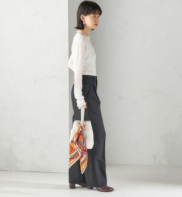 SHIPS for women「【SHIPS別注】miller: シアー ヘンリー ネック ロング スリーブ TEE」|Tシャツ・カットソー|