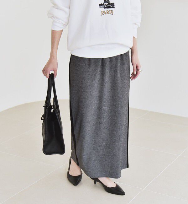 quaranciel「quaranciel:〈手洗い可能〉カット ジョーゼット サイド ライン タイト スカート」|タイト|