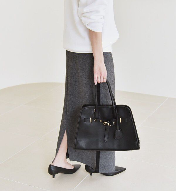 quaranciel「quaranciel:〈手洗い可能〉カット ジョーゼット サイド ライン タイト スカート」|タイト|