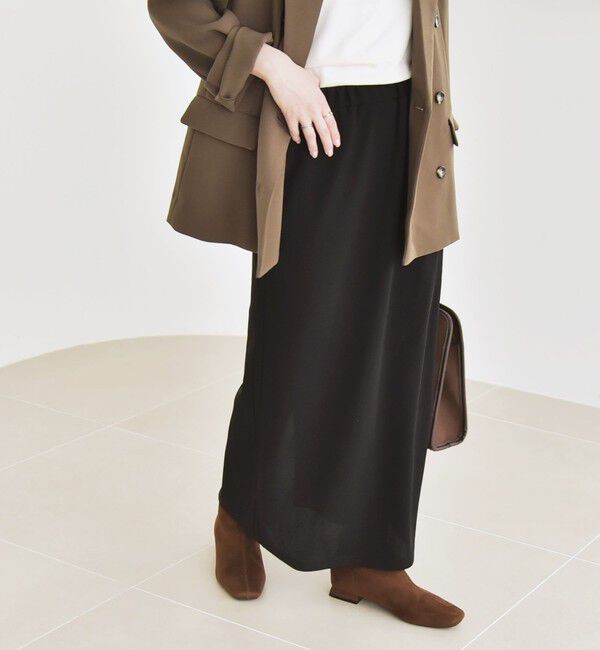 quaranciel「quaranciel:〈手洗い可能〉カット ジョーゼット サイド ライン タイト スカート」|タイト|