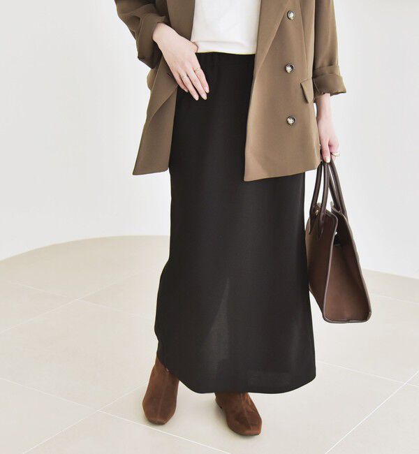 quaranciel「quaranciel:〈手洗い可能〉カット ジョーゼット サイド ライン タイト スカート」|タイト|