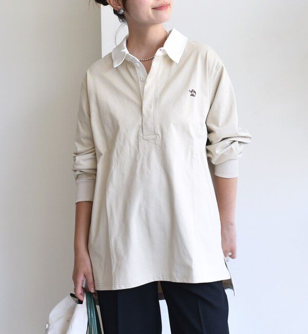 SHIPS for women「【SHIPS別注】LOGAN KNITTING MILLS:〈洗濯機可能〉ラガー シャツ」|Tシャツ・カットソー|ベージュ
