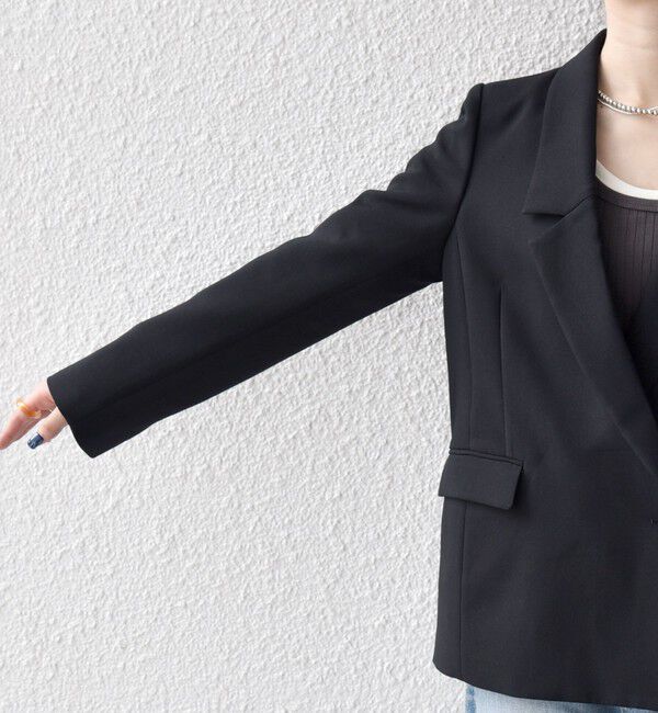 SHIPS any「SHIPS any:〈洗濯機可能〉ダブルクロス セミダブル ジャケット［NAVY BLUE］」|テーラードジャケット|