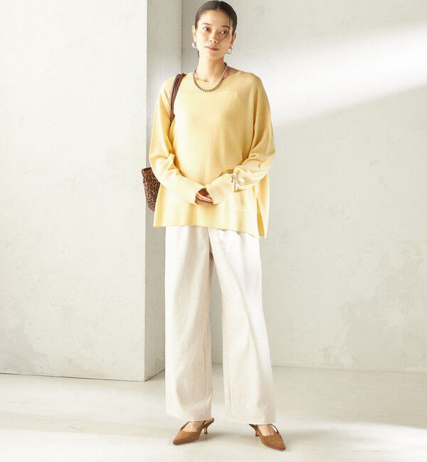 SHIPS for women「〈手洗い可能〉14G ウォッシャブル クルーネック ニット プルオーバー」|ニット・セーター|