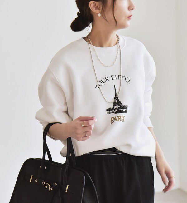 quaranciel「ANGE IN DISGUISE:〈手洗い可能〉デザイン ロゴ プリント スウェット」|スウェット・ジャージ|ホワイト