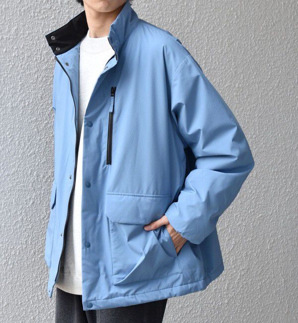 SHIPS any「SHIPS any:〈撥水/防風等〉多機能 中綿 2トーン スタンド ブルゾン 25AW◇」|ダウン|ブルー